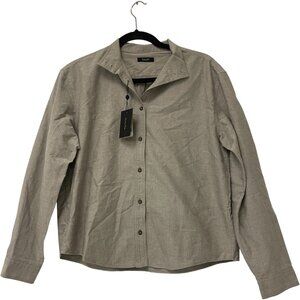 Massimo Dutti Mens Button Down Shirt Small Brown Taupe Long Sleeve 5126/784 NWT